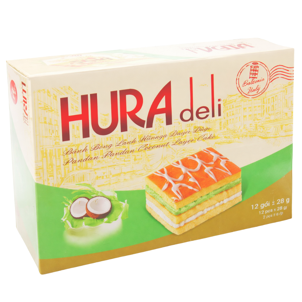 10244 - [HURA deli] スポンジケーキ ココナッツ味 6個入り 168g